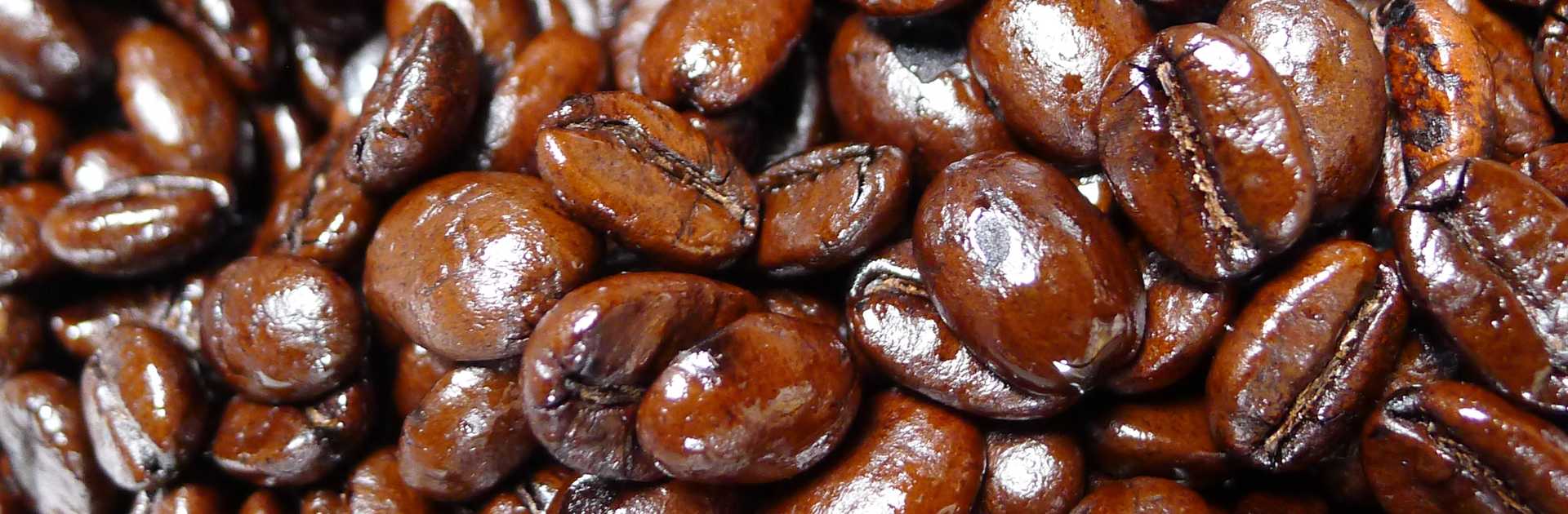 Roasted coffee beans close up